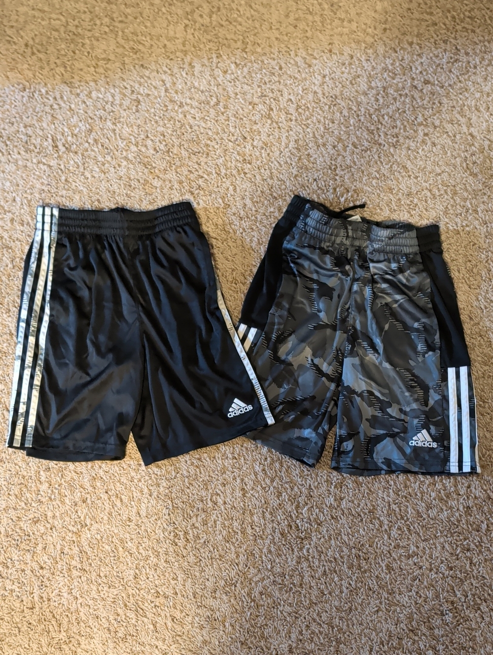 adidas Boys' Black & Gray Camo Athletic Shorts Set
